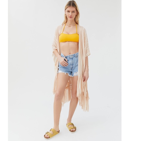 Urban Outfitters Tops - NEW UO striped ruffle duster/kimono/cover up